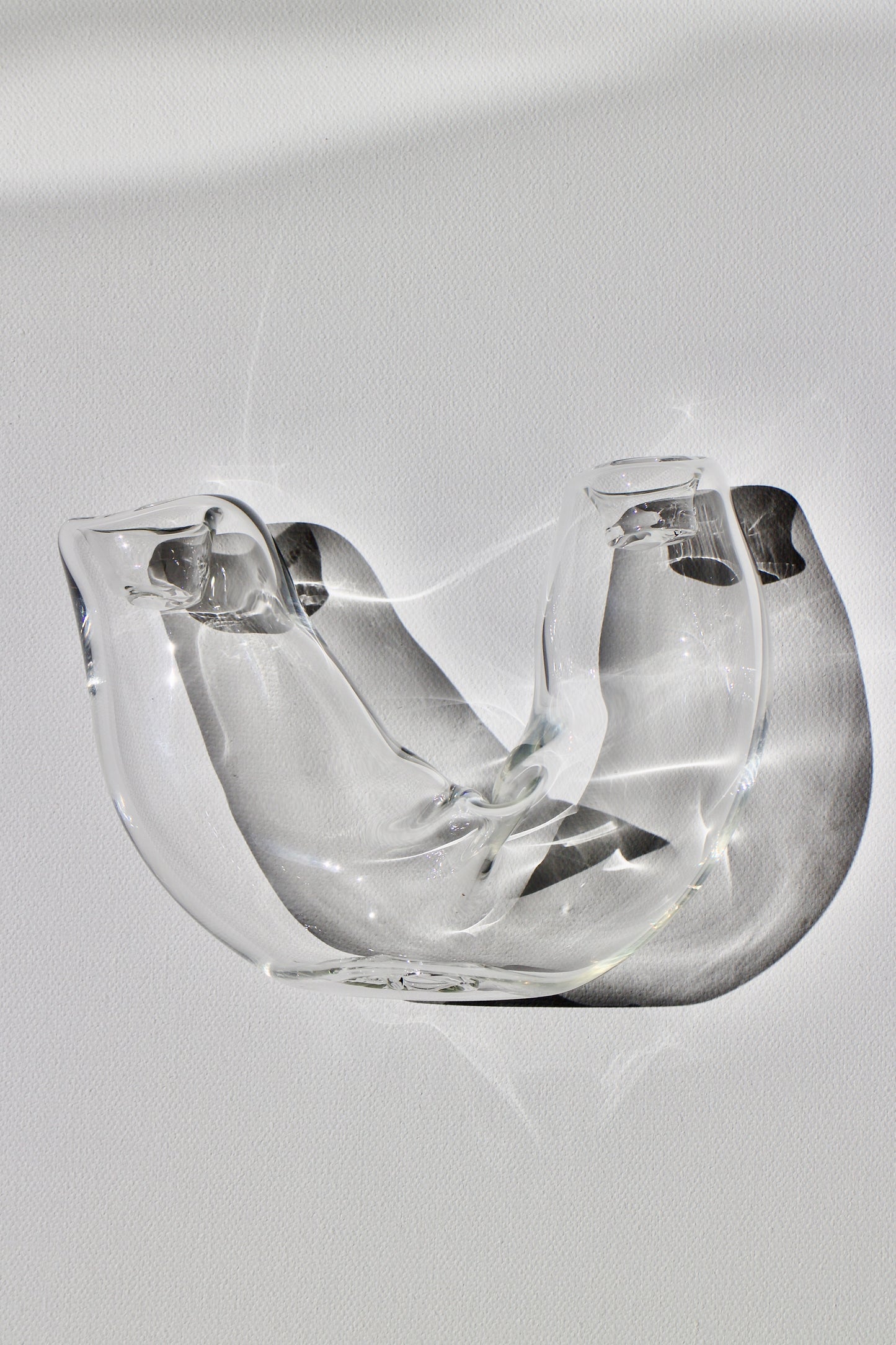 Curvy Glass Candle Holder 01 – Transparent