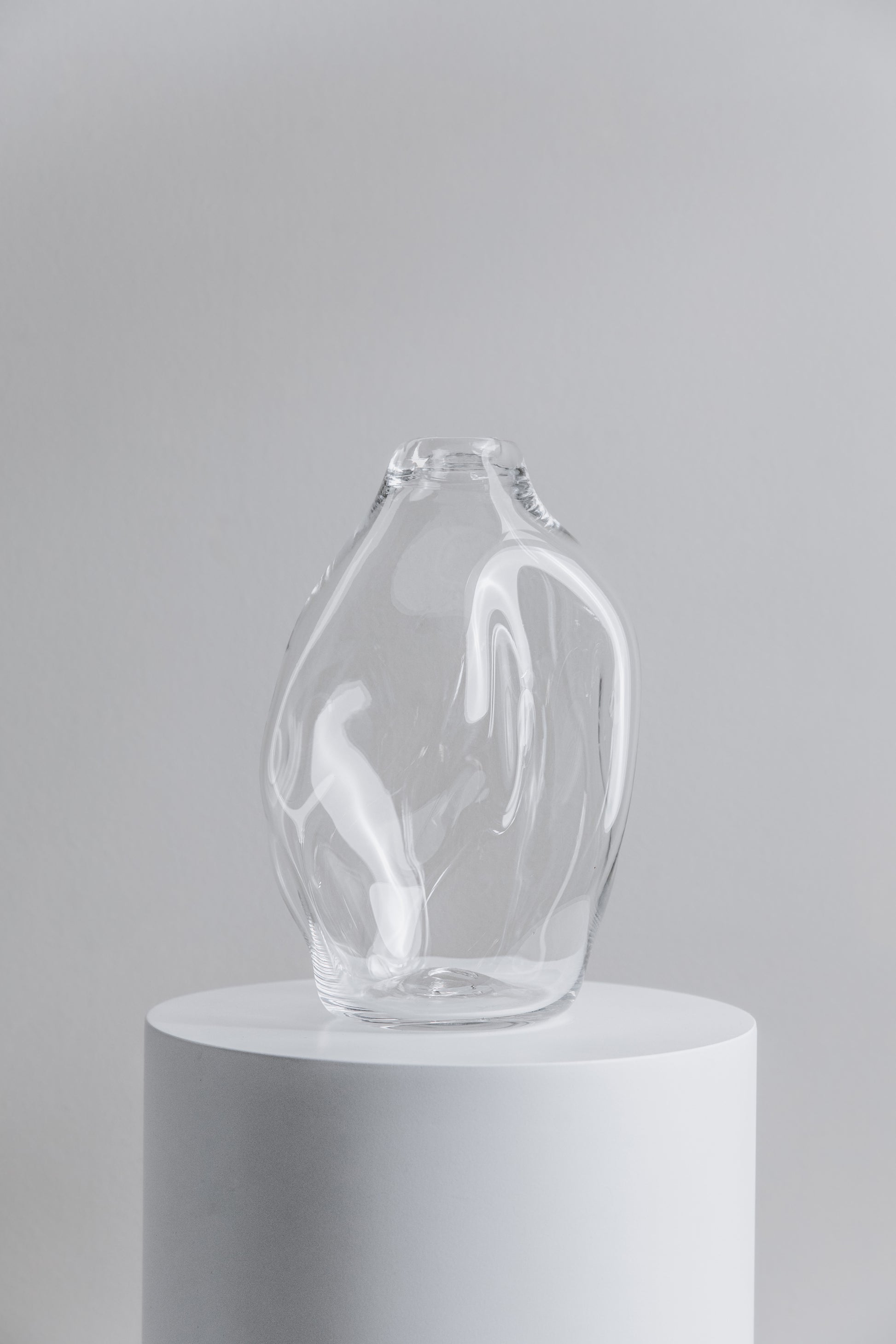 Transparent Wavy Vase Mouthblown by Glassblower Sigrid Rostad, available at ZENZI Objects