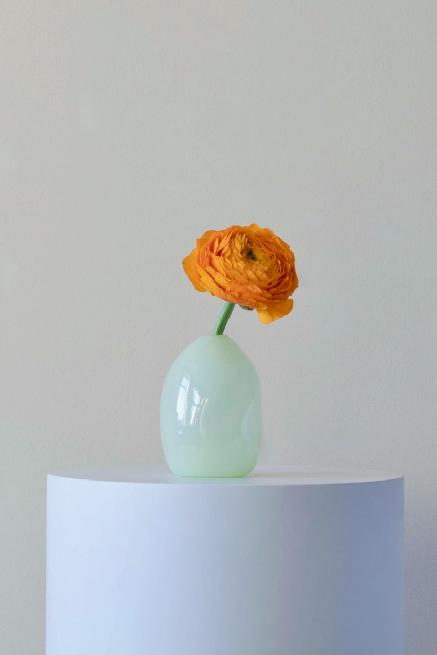 Small Glass Vase – Pastel Pistachio